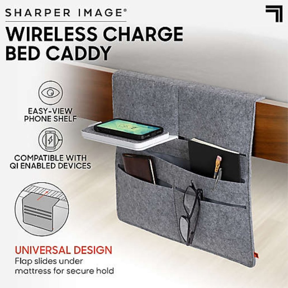Sharper Image Wireless Charging Bedside Caddy